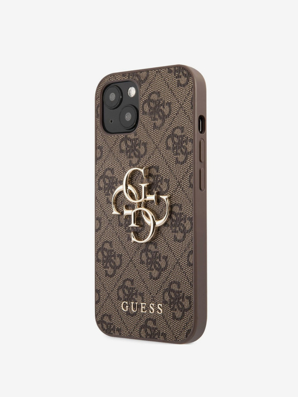 Guess Guess PU 4G Metal Logo Back Cover za iPhone 13 Brown