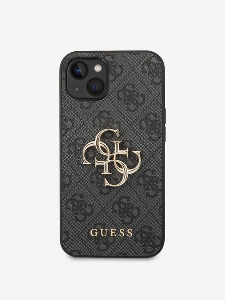 Guess PU 4G Metal Logo Zadní Kryt pro iPhone 14 Grey Ovitek za telefon