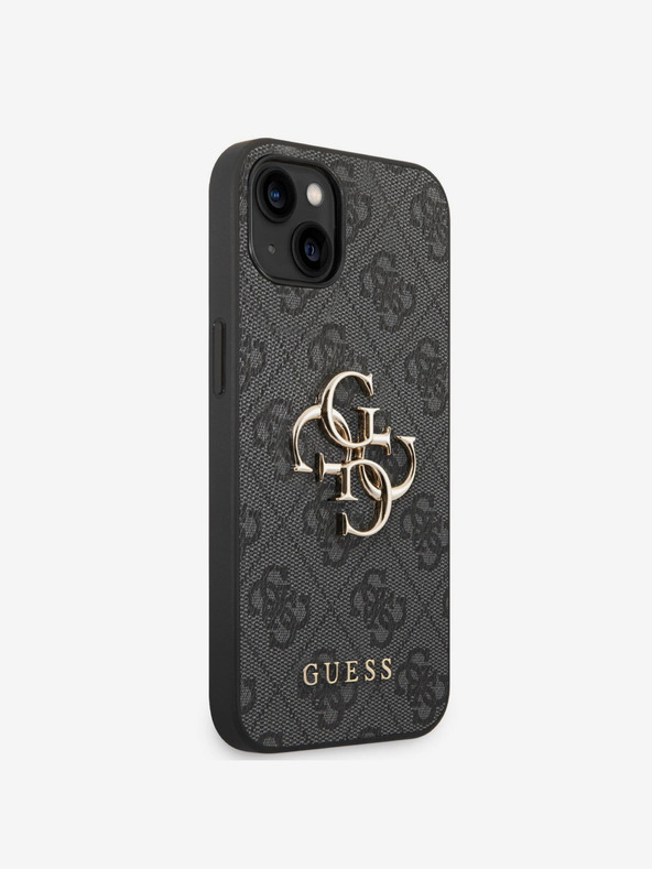 Guess PU 4G Metal Logo Zadní Kryt pro iPhone 14 Grey Ovitek za telefon