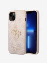 Guess PU 4G Metal Logo Zadní Kryt pro iPhone 15 Pink Ovitek za telefon