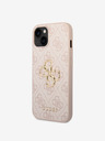 Guess PU 4G Metal Logo Zadní Kryt pro iPhone 15 Pink Ovitek za telefon