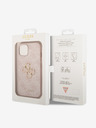 Guess PU 4G Metal Logo Zadní Kryt pro iPhone 15 Pink Ovitek za telefon