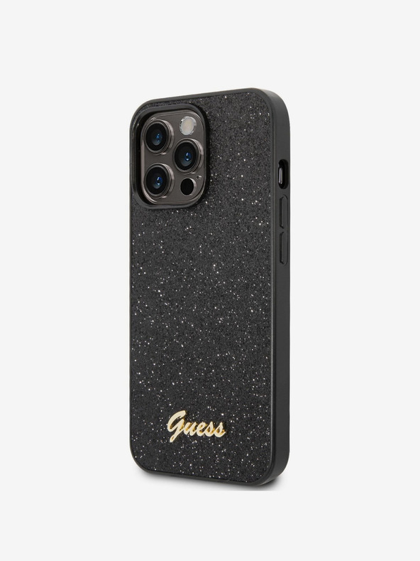 Guess Guess PC/TPU Glitter Flakes Metal Logo Back Cover za iPhone 14 Pro Max Black