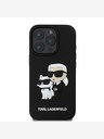 Karl Lagerfeld Karl Lagerfeld PU Saffiano Karl and Choupette hrbtni ovitek za iPhone 16 Pro Max črn
