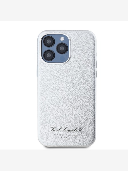 Karl Lagerfeld Hrbtni ovitek Grained PU Hotel RSG za iPhone 15 Pro Grey Karl Lagerfeld