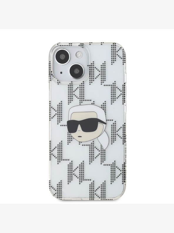 Karl Lagerfeld Karl Lagerfeld IML galvaniziran hrbtni pokrov Karl Head za iPhone 15 pro prozoren