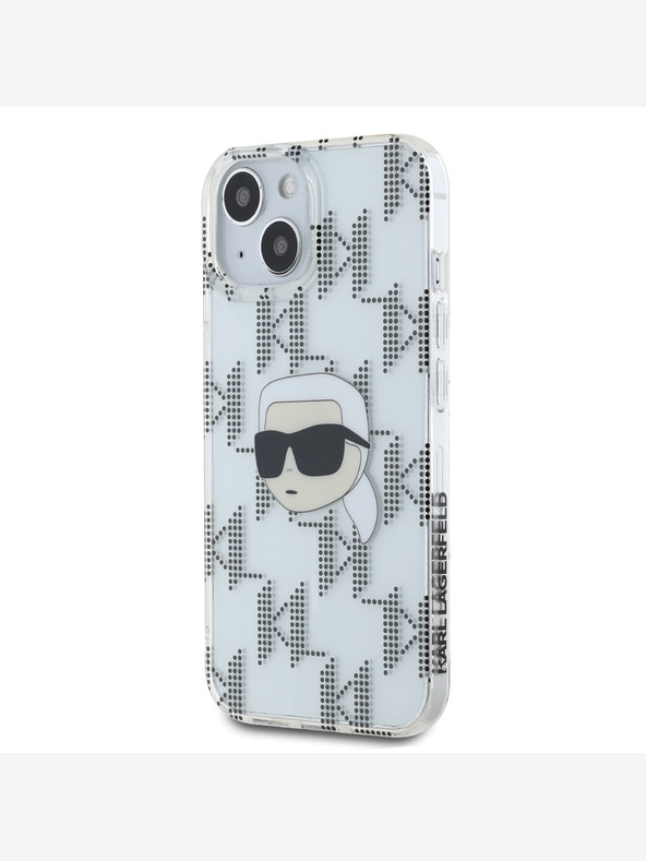 Karl Lagerfeld Karl Lagerfeld IML galvaniziran hrbtni pokrov Karl Head za iPhone 15 pro prozoren