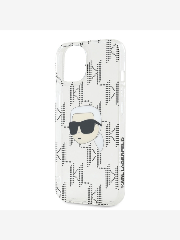 Karl Lagerfeld Karl Lagerfeld IML galvaniziran hrbtni pokrov Karl Head za iPhone 15 pro prozoren