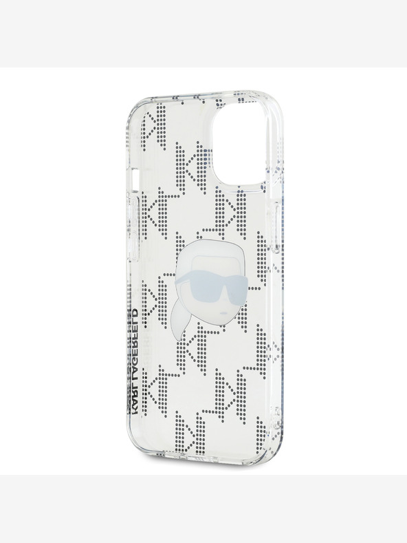 Karl Lagerfeld Karl Lagerfeld IML galvaniziran hrbtni pokrov Karl Head za iPhone 15 pro prozoren