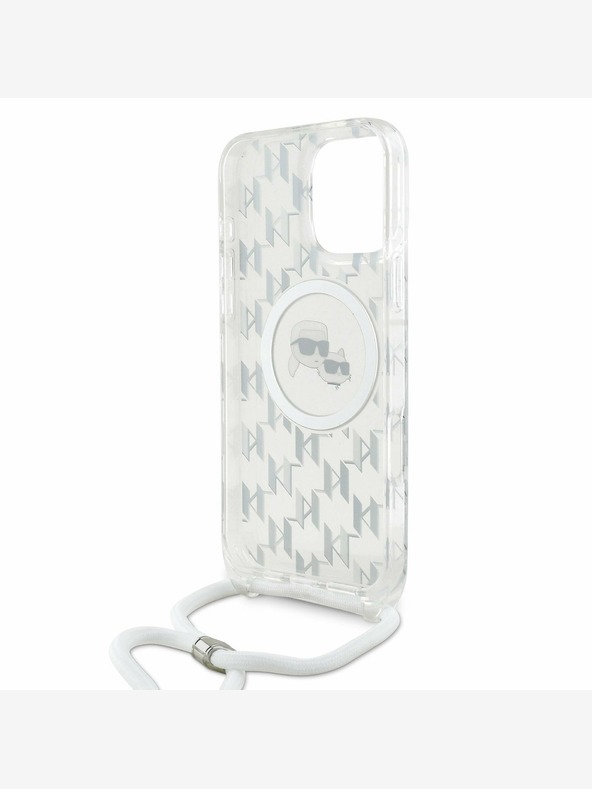 Karl Lagerfeld Karl Lagerfeld IML Monogram Crossbody K&CH Heads MagSafe Back Cover za iPhone 16 Pro Transparent