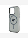 Karl Lagerfeld Karl Lagerfeld IML Choupette Head Metal Frame MagSafe Back Cover za iPhone 15 Pro Black Black