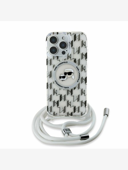 Karl Lagerfeld Karl Lagerfeld IML Monogram Crossbody K&CH Heads MagSafe Back Cover za iPhone 16 Pro Max Transparent