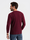 Ombre Clothing Moška osnovna majica bordo barve z žepom Ombre Clothing