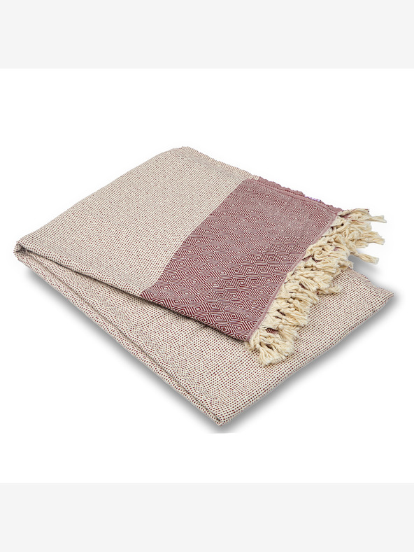 Balkanova Bombažno pregrinjalo Nefes III - češnjevo rdeče