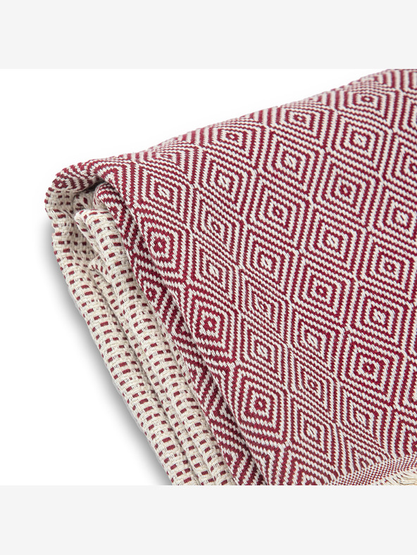 Balkanova Bombažno pregrinjalo Nefes III - češnjevo rdeče