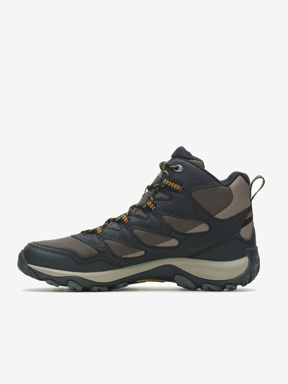 Merrell Rjavo-črne moške gležnjarske zunanje superge MERRELL West Rim Sport Mid GTX