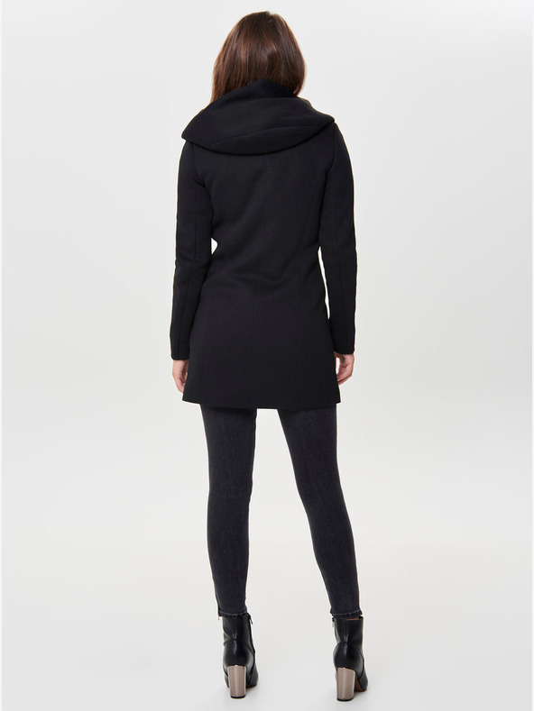 ONLY Črn lahek ženski plašč s kapuco ONLY Sedona