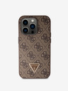 Guess Guess PU 4G Strass Triangle Metal Logo Back Cover za iPhone 15 Pro Brown