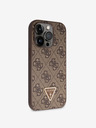 Guess Guess PU 4G Strass Triangle Metal Logo Back Cover za iPhone 15 Pro Brown