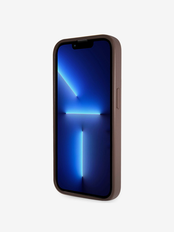 Guess Guess PU 4G Strass Triangle Metal Logo Back Cover za iPhone 15 Pro Brown