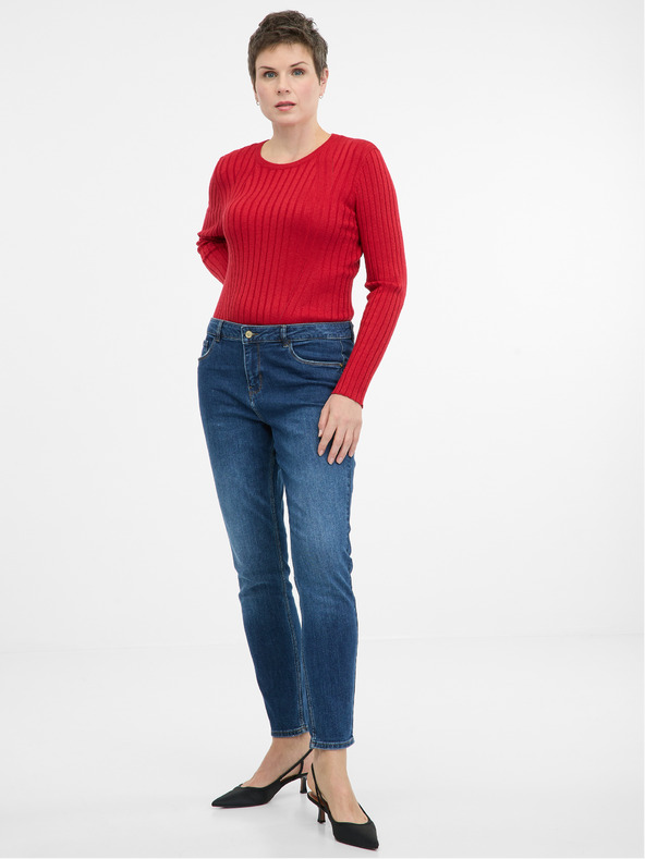 Orsay Rdeča ženska majica z dolgimi rokavi ORSAY