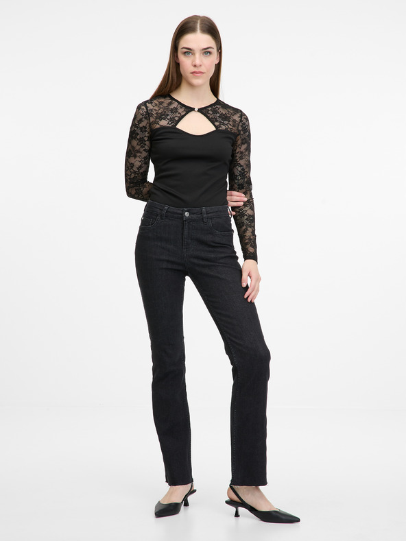 Orsay Črn ženski bodi z dolgimi rokavi ORSAY