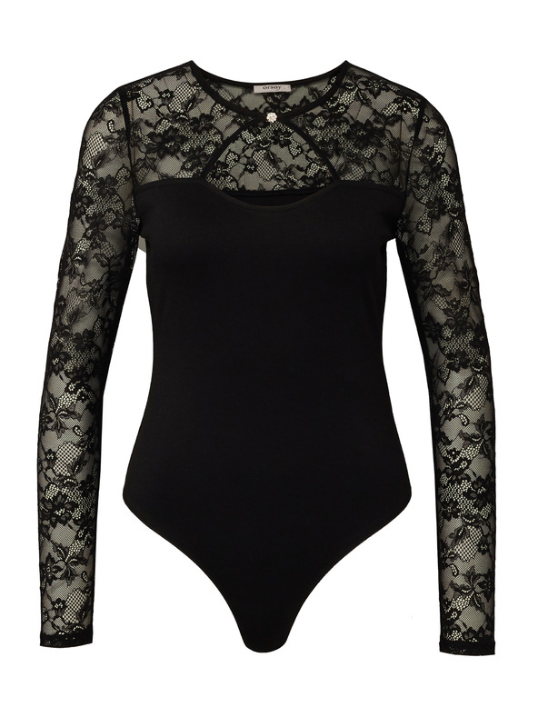 Orsay Črn ženski bodi z dolgimi rokavi ORSAY