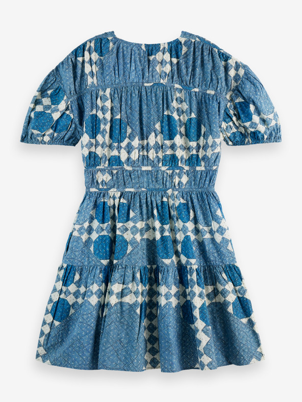 Scotch & Soda Modra ženska vzorčasta obleka Scotch & Soda