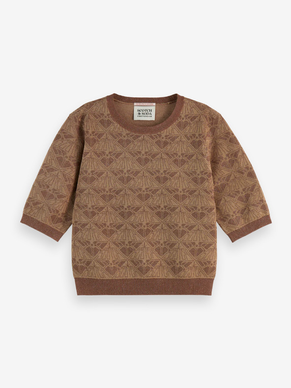 Scotch & Soda Rjava ženska vzorčasta jopa Scotch & Soda