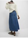 Marks & Spencer Midi krilo iz džinsa z okrasnimi šivi Marks & Spencer mornarsko modra