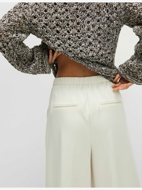 Marks & Spencer Satenaste palazzo hlače z elastičnim pasom Marks & Spencer kremna