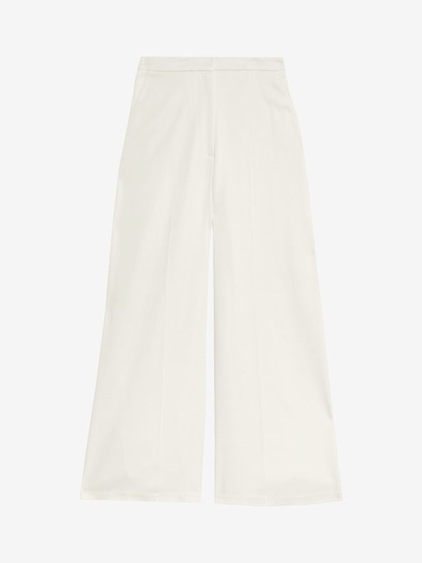 Marks & Spencer Satenaste palazzo hlače z elastičnim pasom Marks & Spencer kremna