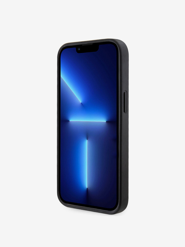 Guess Guess PU 4G Strass Triangle Metal Logo Back Cover za iPhone 15 Black