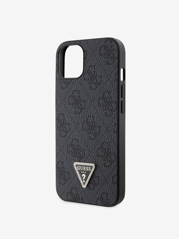 Guess Guess PU 4G Strass Triangle Metal Logo Back Cover za iPhone 15 Black