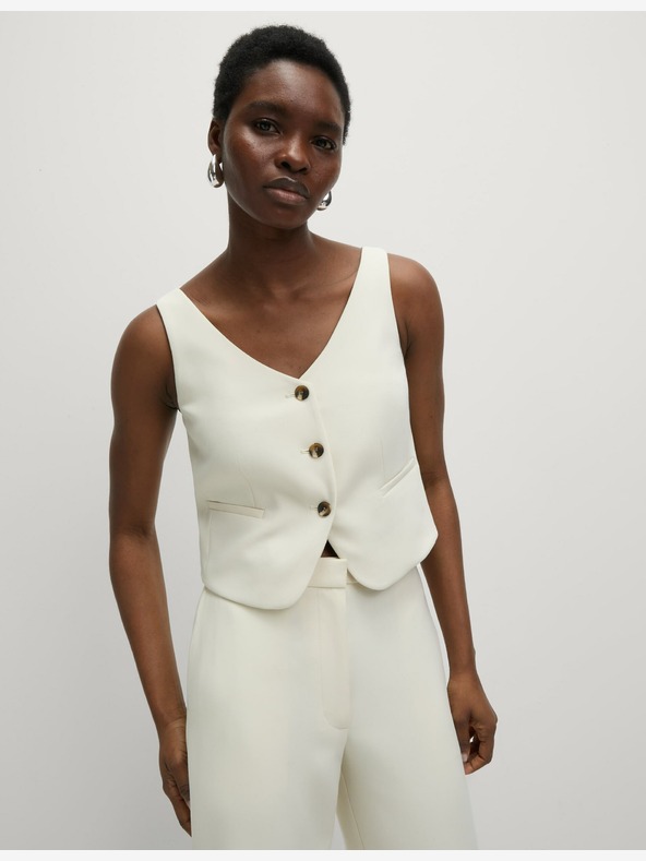 Marks & Spencer Nekoliko prilegajoči se telovnik Marks & Spencer umazano bele barve