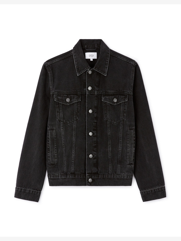 Celio Črna moška jakna iz džinsa Celio Gudens
