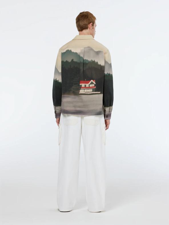 Scotch & Soda bež in zelena moška vzorčasta srajčna jakna Scotch & Soda