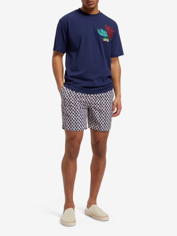 Scotch & Soda Modre in bež moške vzorčaste kopalke Scotch & Soda