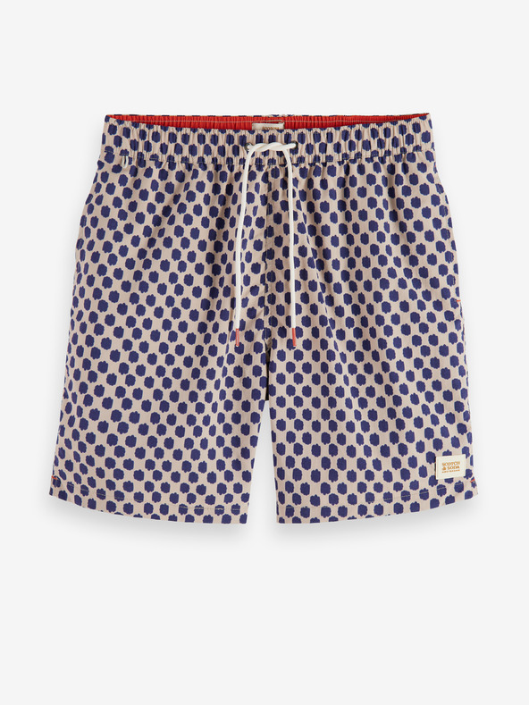 Scotch & Soda Modre in bež moške vzorčaste kopalke Scotch & Soda