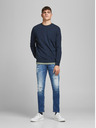 Jack & Jones Temno modra osnovna jopa s kapuco Jack & Jones