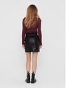 ONLY Črna ženska mini krila iz usnja ONLY Maiya