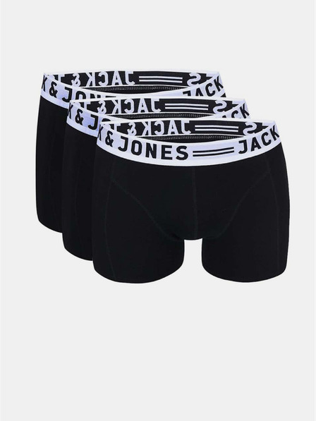 Jack & Jones Komplet treh moških črnih boksaric Jack & Jones Sense