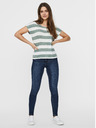 Vero Moda Zeleno-bela črtasta majica VERO MODA Wide Stripe