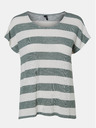 Vero Moda Zeleno-bela črtasta majica VERO MODA Wide Stripe