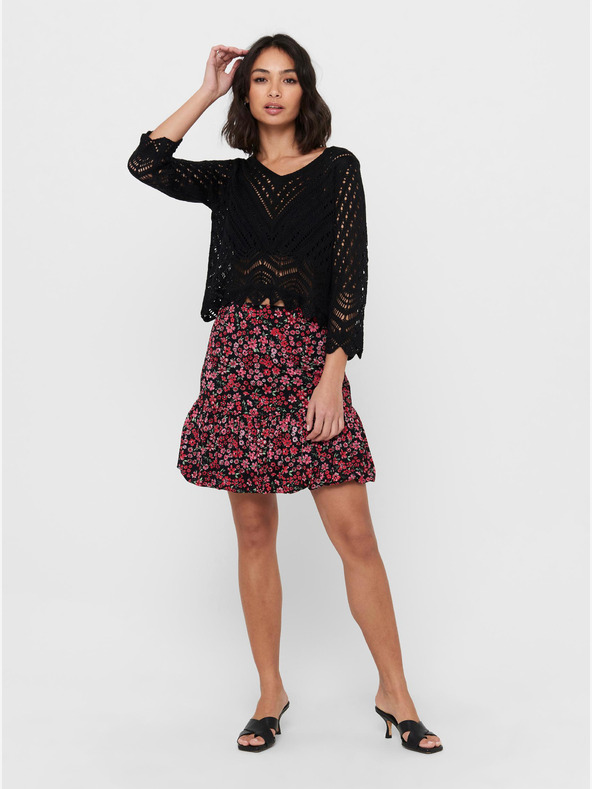 Jacqueline de Yong Črn kratek pulover JDY-New Sun