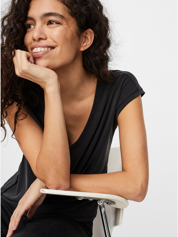 Vero Moda Črna majica VERO MODA Filli