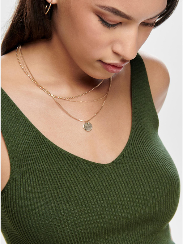 Jacqueline de Yong Temno zelena rebrasta majica JDY Nanna