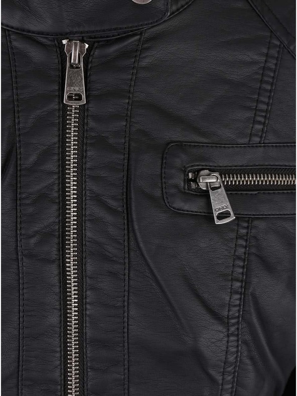 ONLY Črna ženska usnjena jakna ONLY Bandit