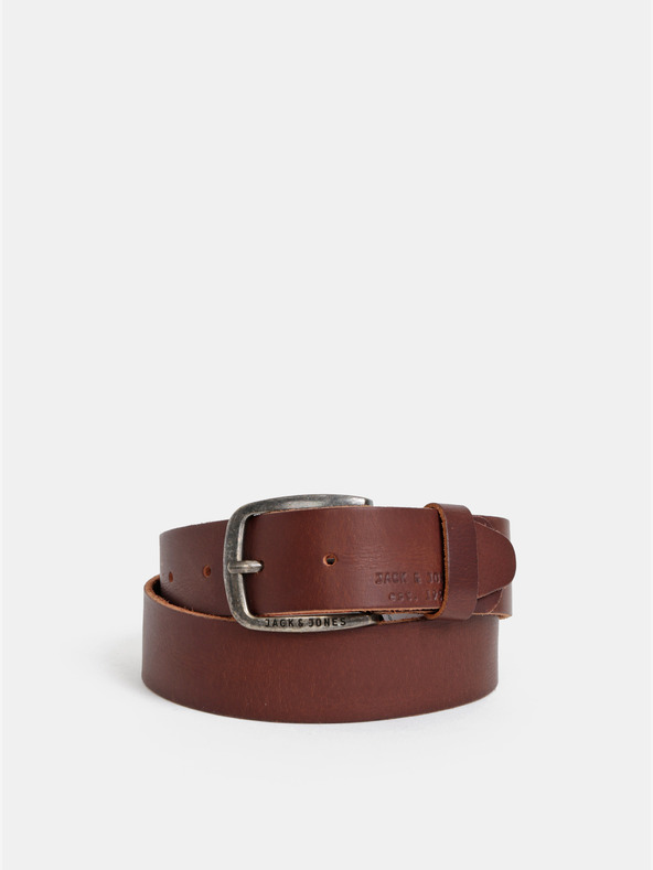 Jack & Jones Temno rjav usnjen moški pas Jack & Jones Paul