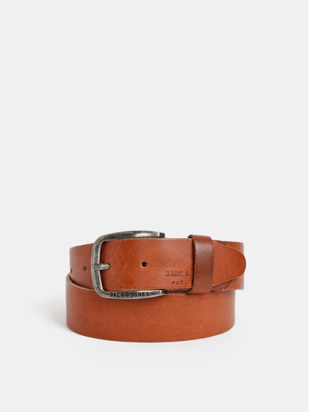 Jack & Jones Rjav usnjen moški pas Jack & Jones Paul